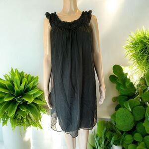 VTG Semi Sheer 32 Double Chiffon Negligee Nightgown Slip Gown Bubble Hem FANCY